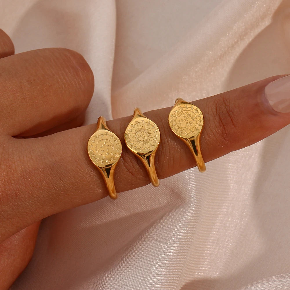 Gold Plated Spiritual Symbol Ring