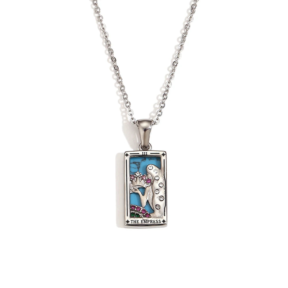 Gold Plated Tarot Card Necklace