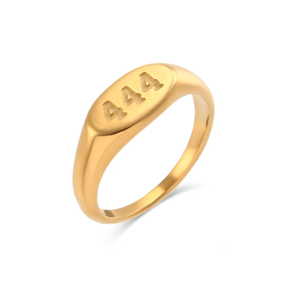 Gold Plated Angel Number Ring