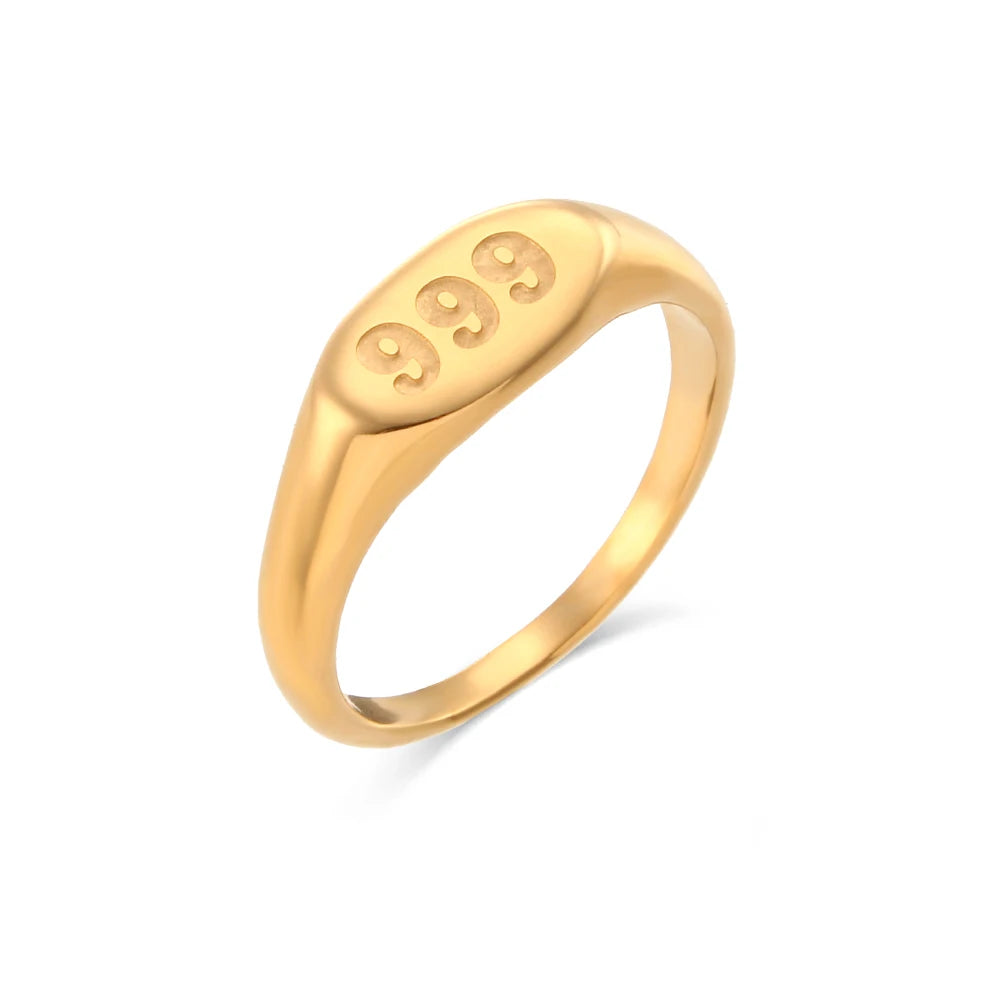 Gold Plated Angel Number Ring