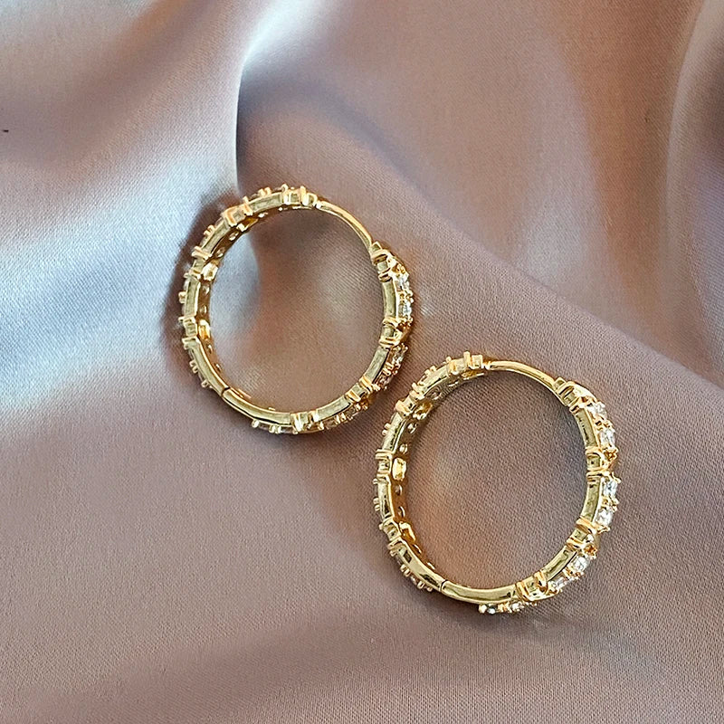 Zircon X Hoop Earrings