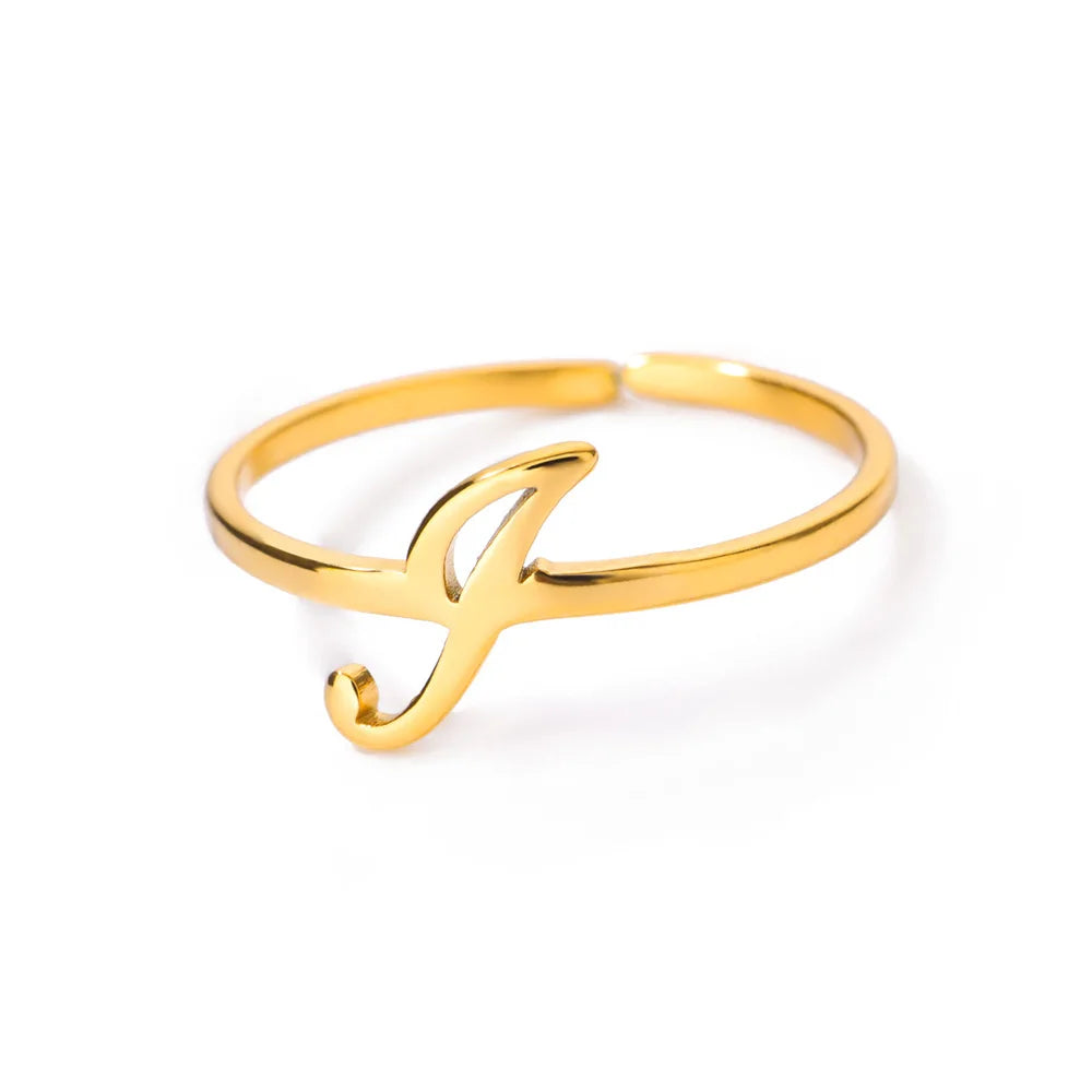 Calligraphy Initial Letter Ring