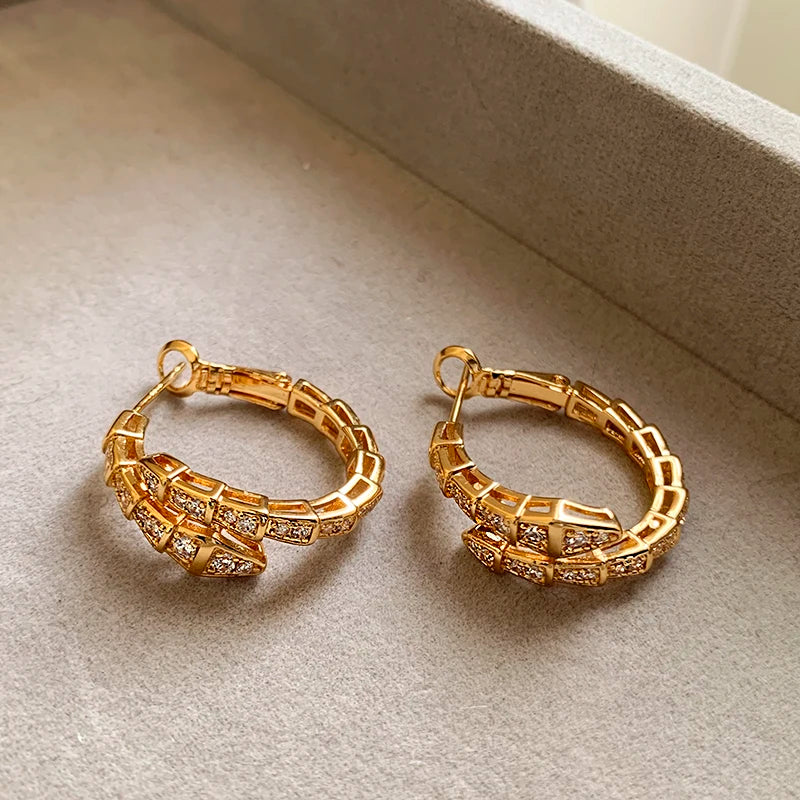 Snake Design Hoop Earrings