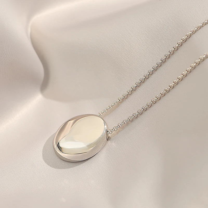 Gold Plated Oval Pendant Necklace