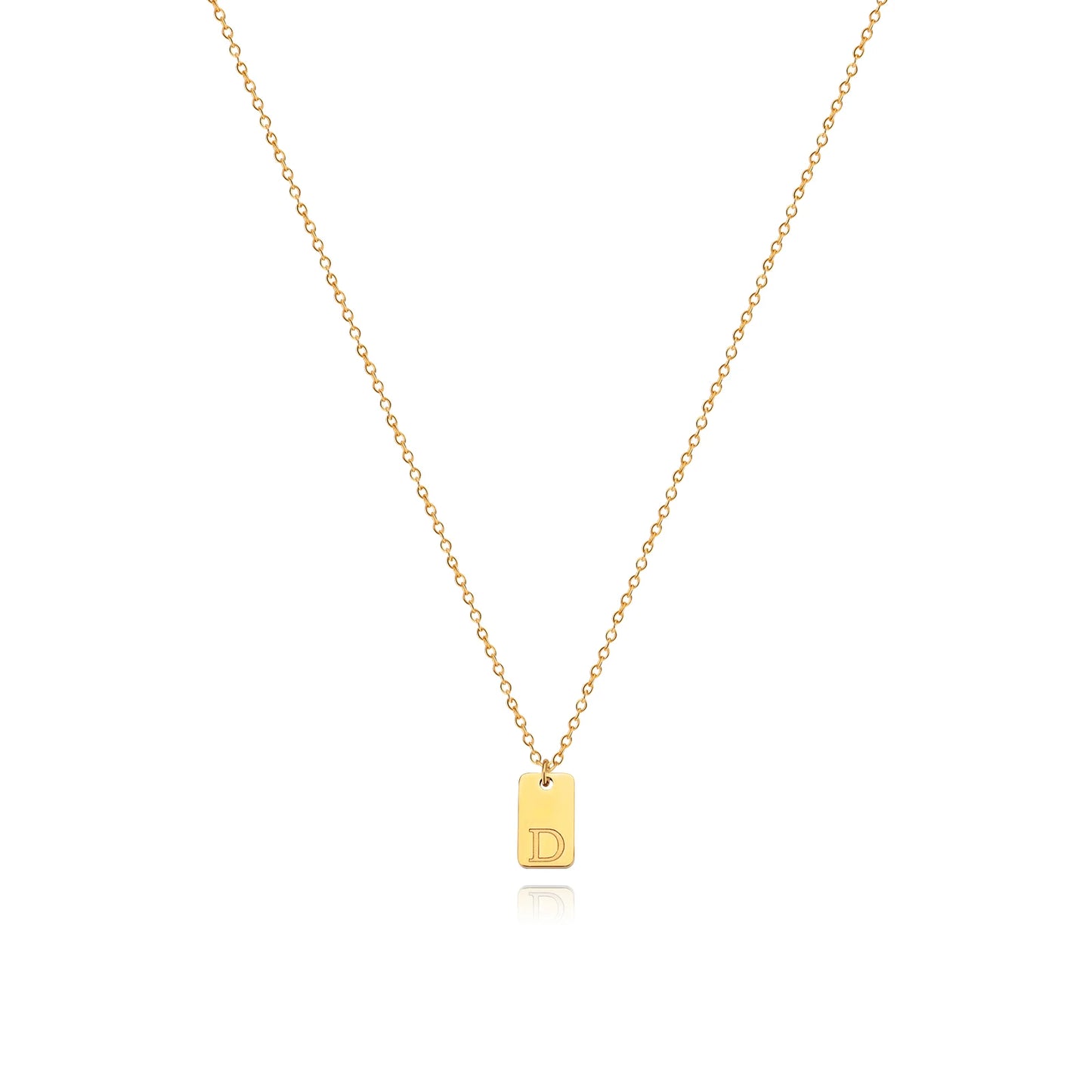 Unisex Engraved Initial Letter Necklace