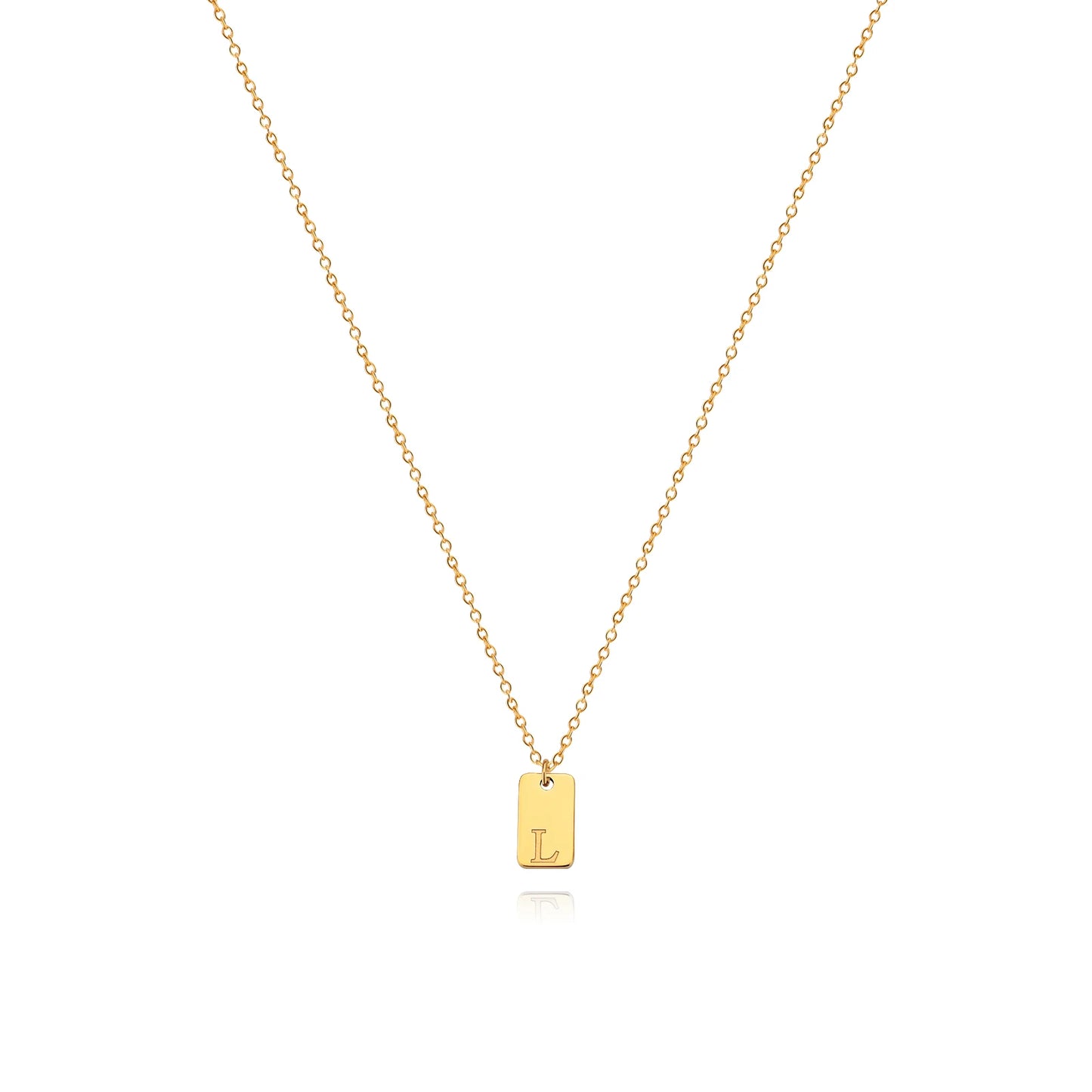 Unisex Engraved Initial Letter Necklace